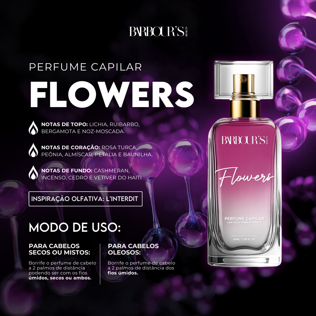 Perfume para cabelo / finalizador termoativo Flowers