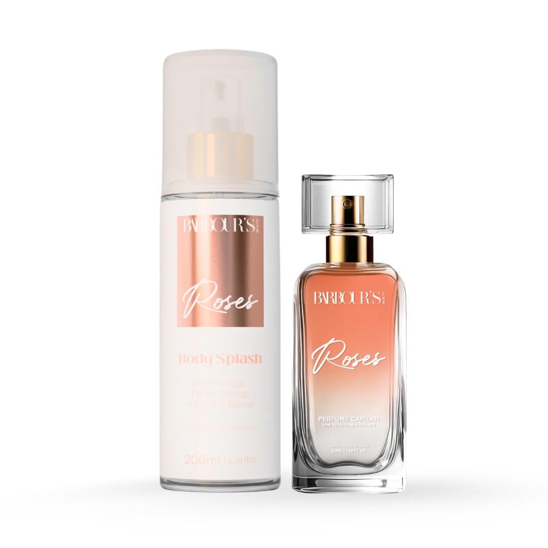 Kit Perfume de Cabelo e Body Splash - Roses