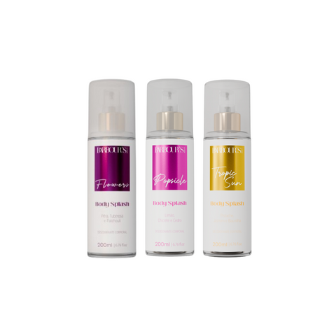 Kit 3 Body Splash Desodorante Colônia 200ml - Popsicle, Tropic Sun e Flowers