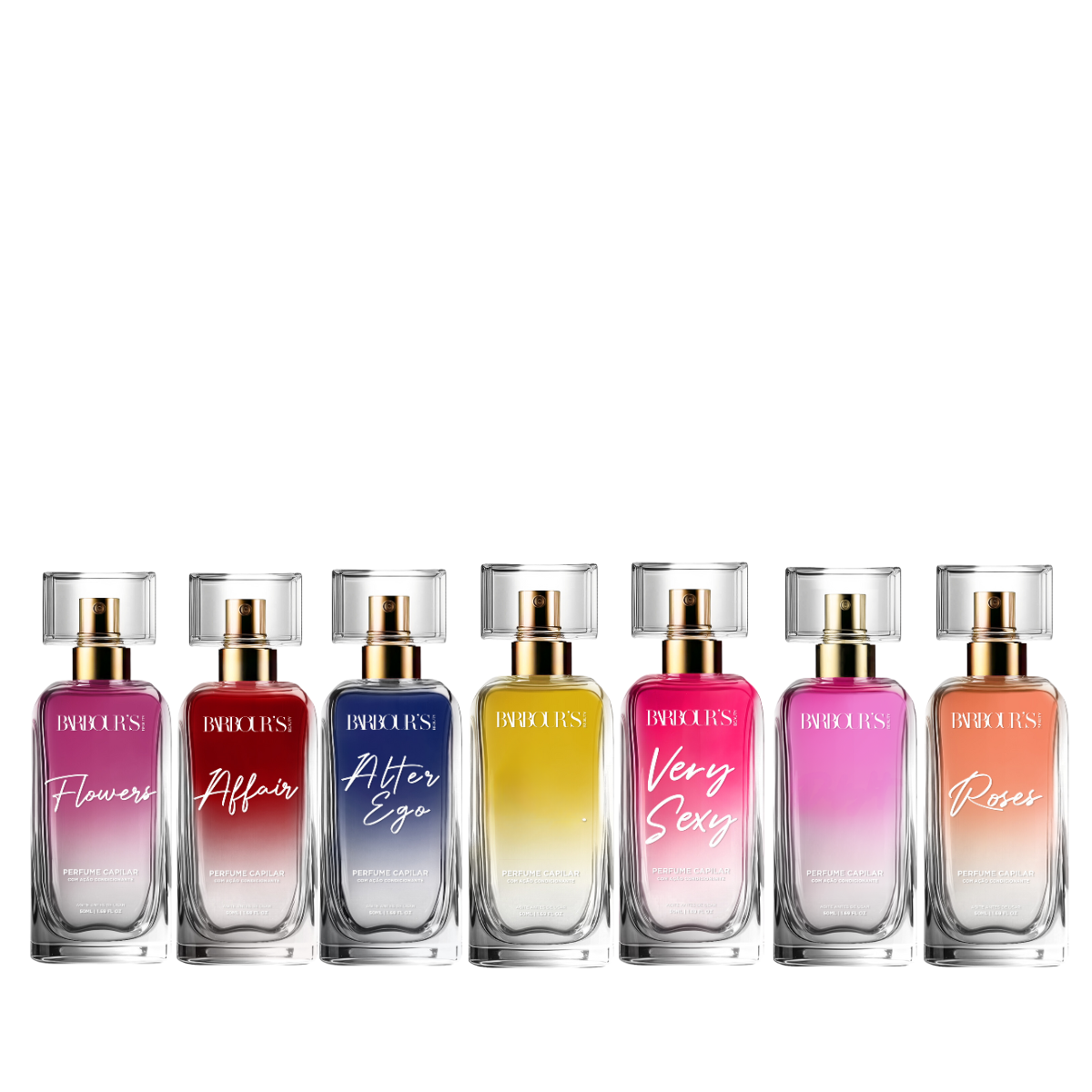 Kit 7 Perfumes para Cabelo