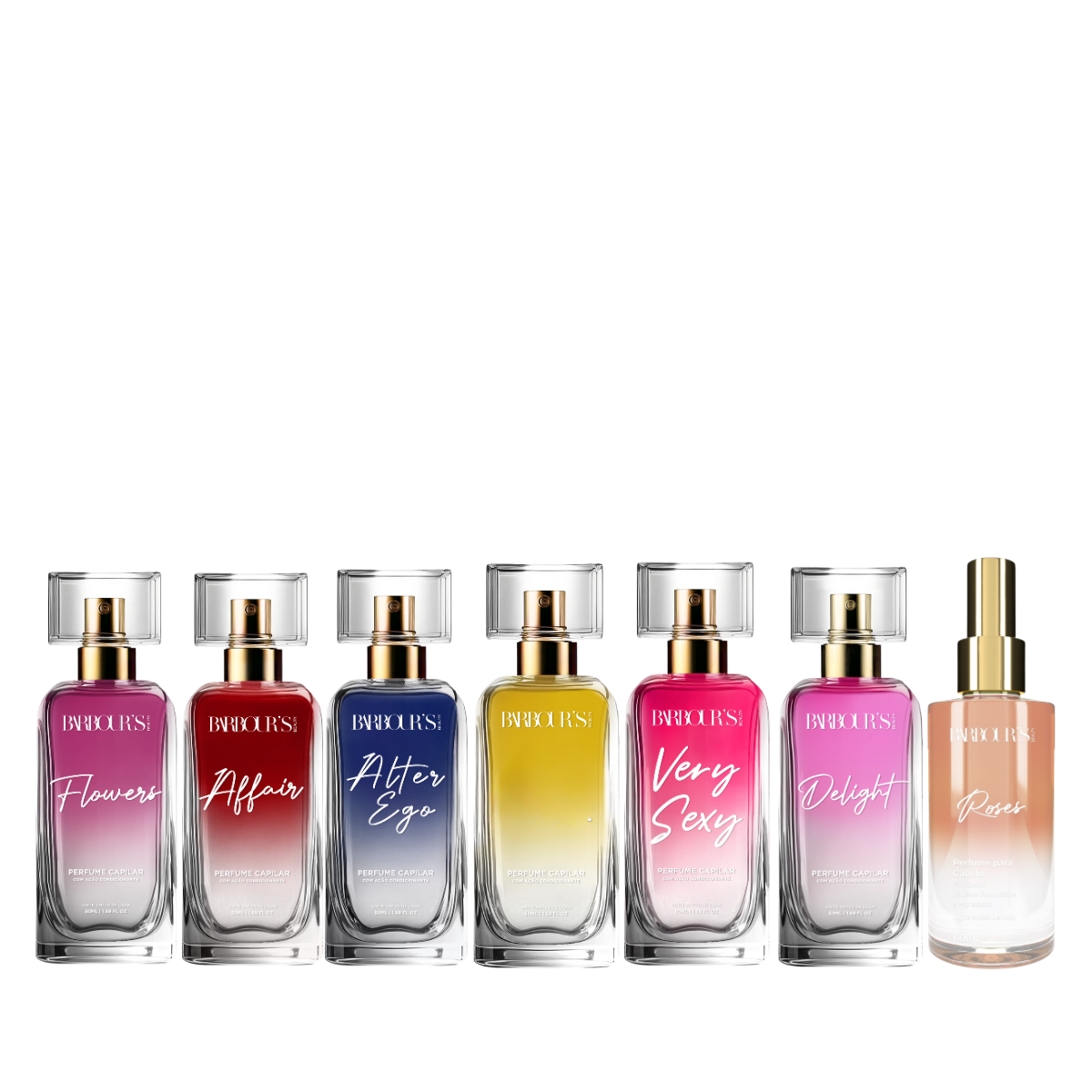 Kit 7 Perfumes para Cabelo