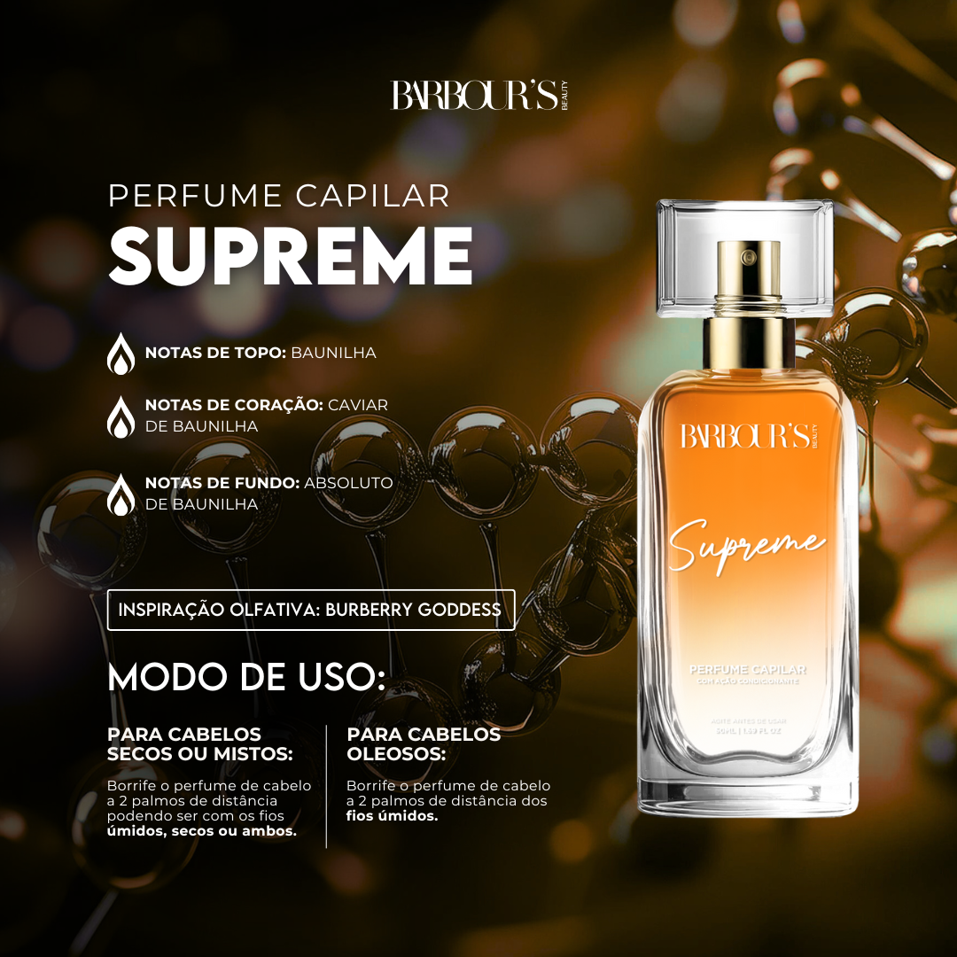 Perfume para cabelo Supreme / finalizador termoativo