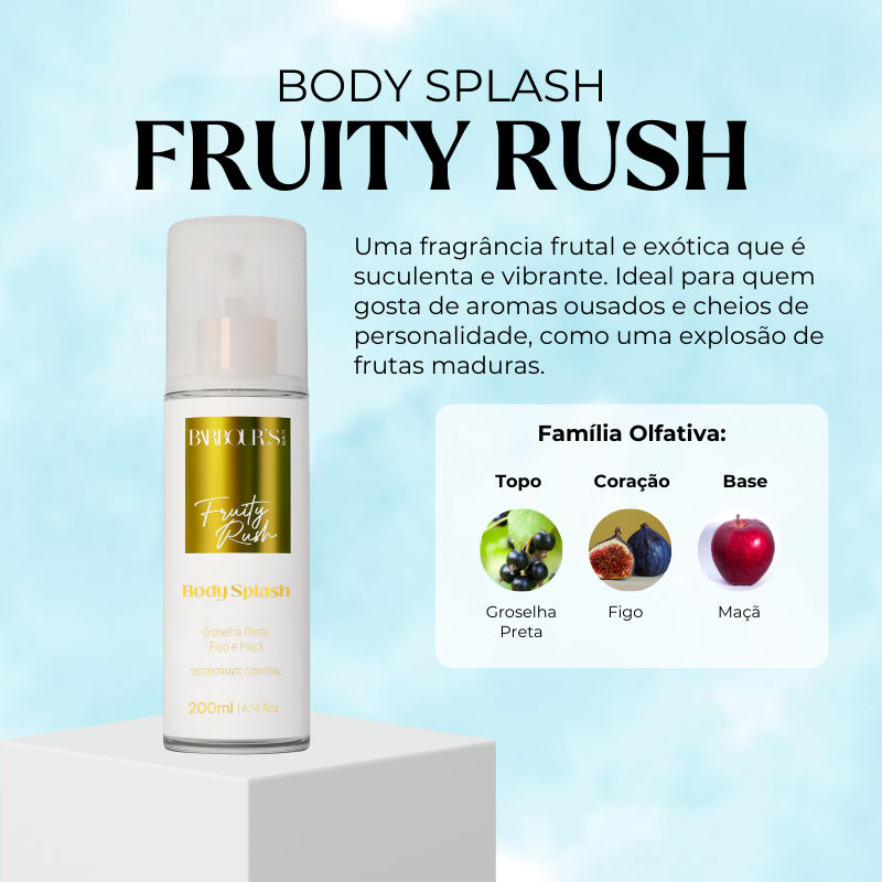 Body Splash Fruity Rush Desodorante Colônia 200ml