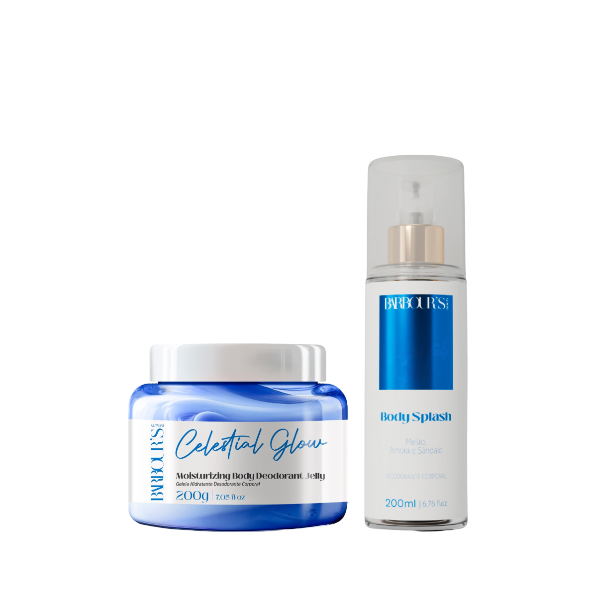 Kit Geleia Hidratante Desodorante + Body Splash Corporal Celestial Glow