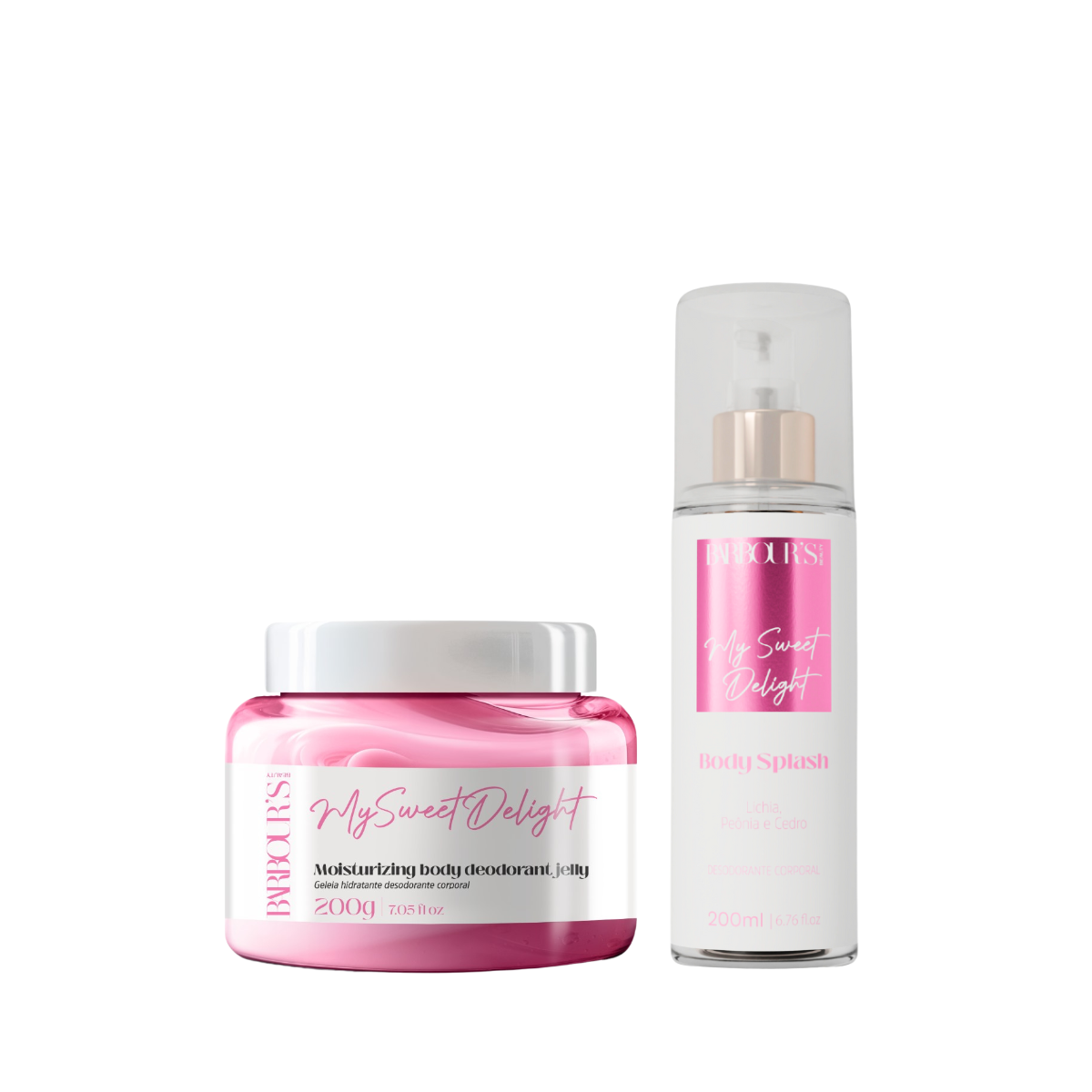 Kit Geleia Hidratante Desodorante + Body Splash Corporal My Sweet Delight