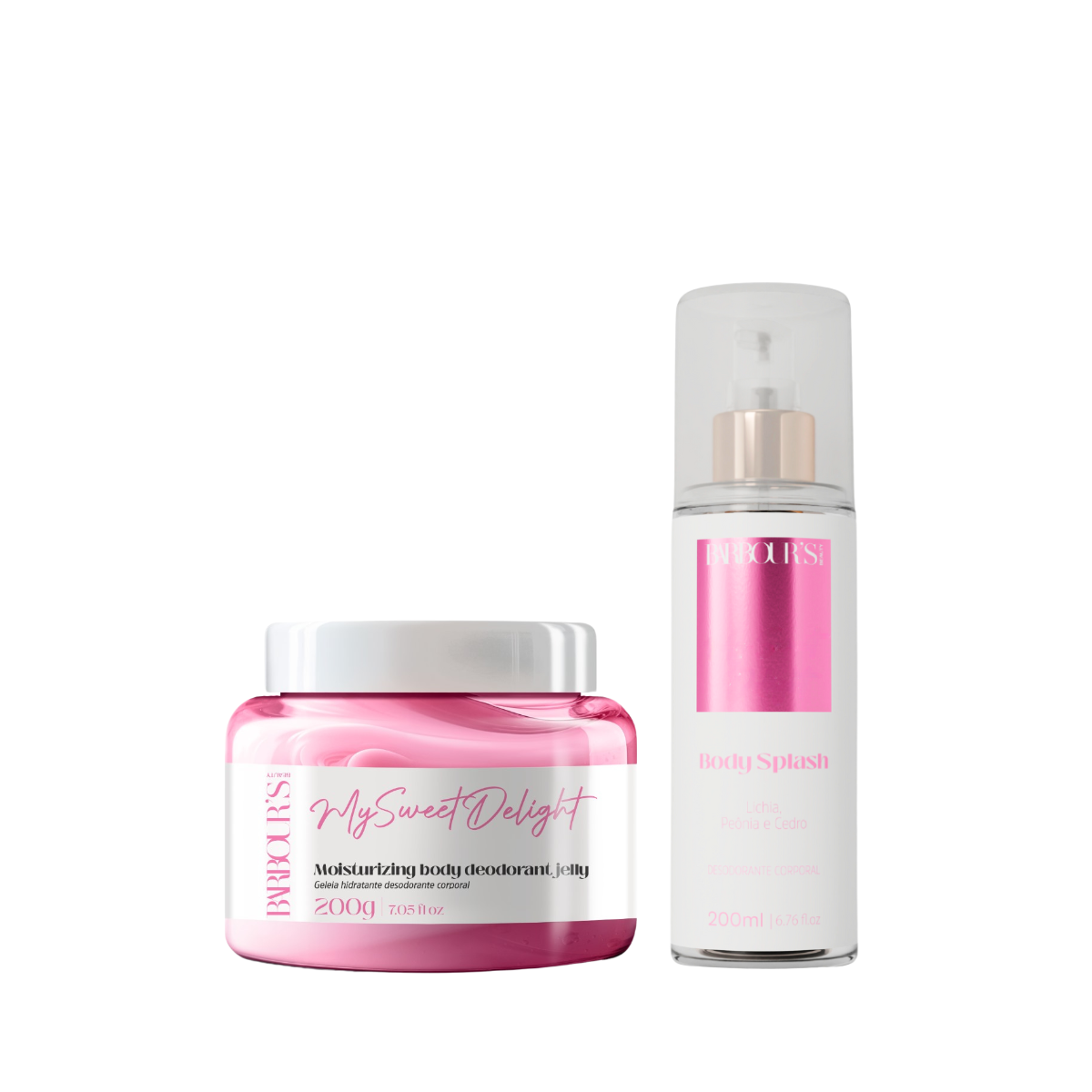 Kit Geleia Hidratante Desodorante + Body Splash Corporal My Sweet Delight