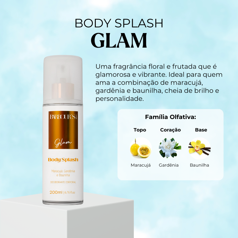 Body Splash Glam Desodorante Colônia 200ml