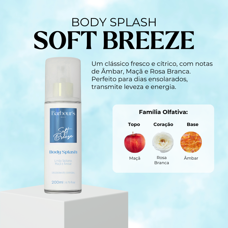 Kit 5 Body Splash Desodorante Colônia 200ml - Good Graces, Soft Breeze, My Sweet Delight, Very Sexy e Roses