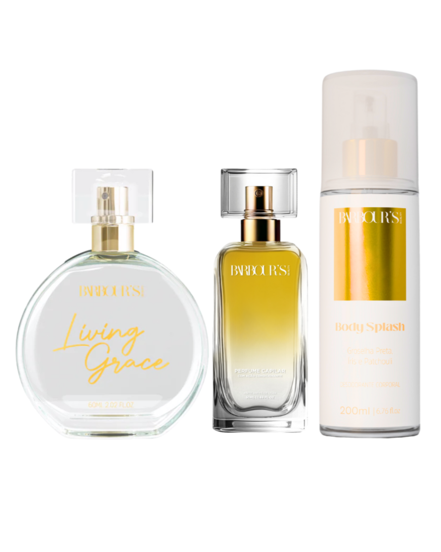 Kit Desodorante Colônia, Body Splash e Perfume Capilar Living Grace