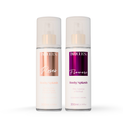 Kit 2 Body Splash Desodorante Colônia 200ml - Flowers e Roses
