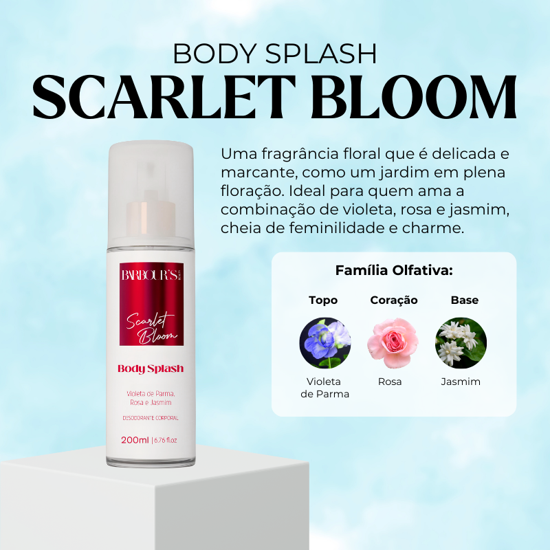 Body Splash Scarlet Bloom Desodorante Colônia 200ml