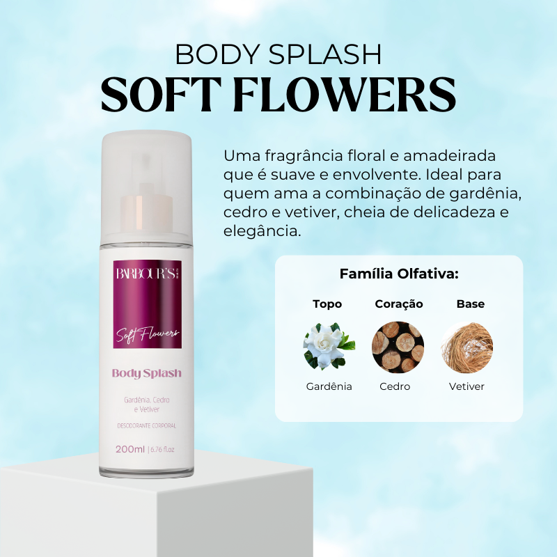 Body Splash Soft Flowers Desodorante Colônia 200ml