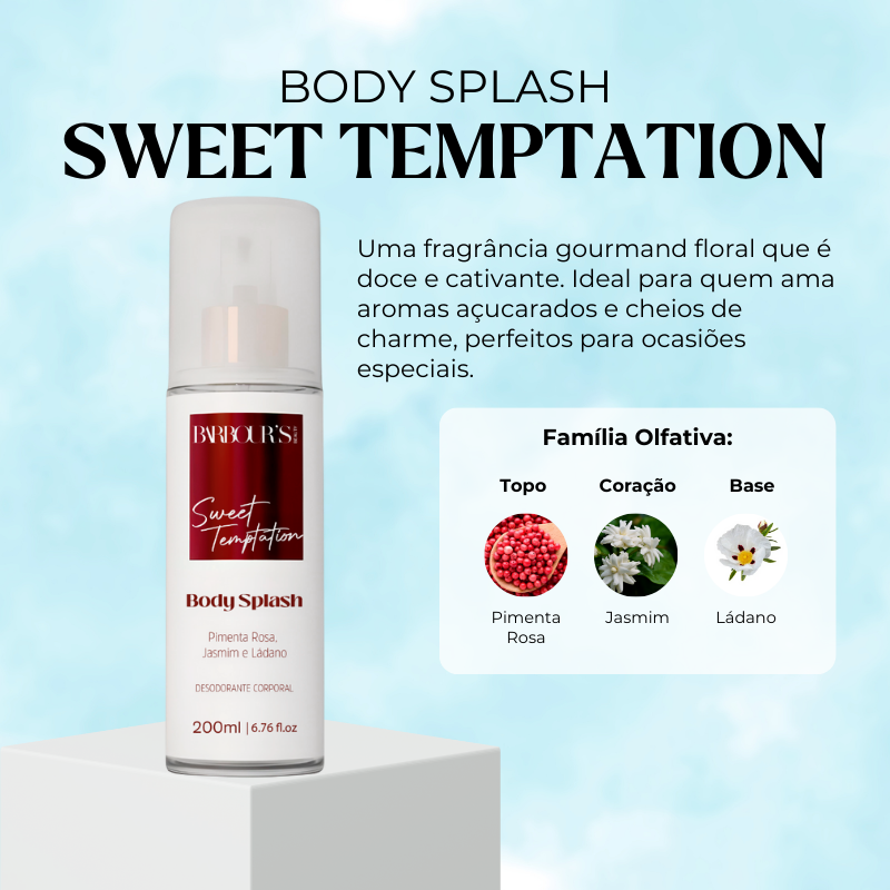 Body Splash Sweet Temptation Desodorante Colônia 200ml