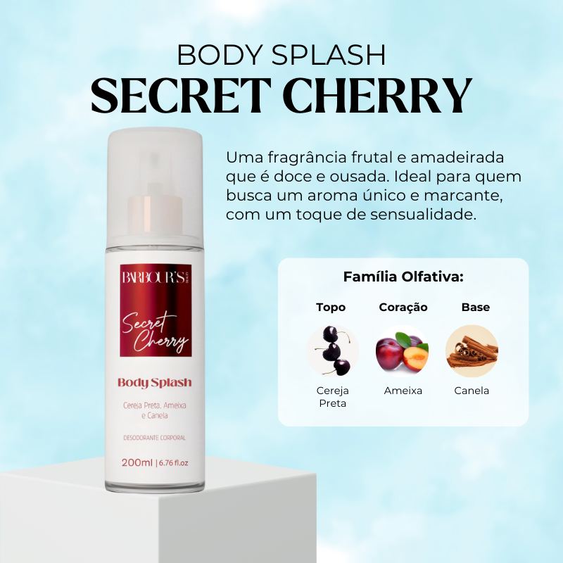 Body Splash Secret Cherry Desodorante Colônia 200ml