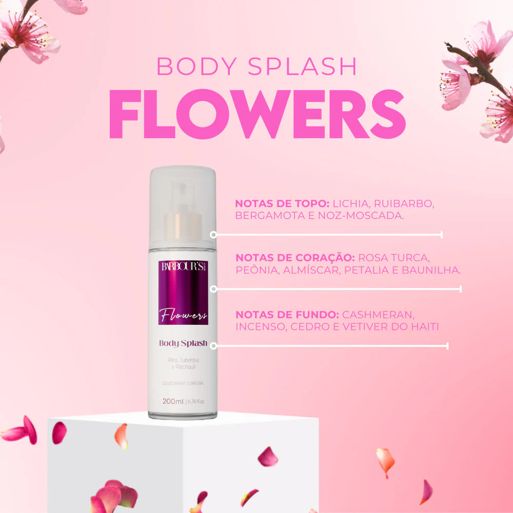 Kit 4 Body Splash Desodorante Colônia 200ml - My Sweet Delight, Living Grace, Flowers e Very Sexy