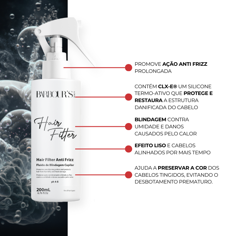 Hair Filter Anti Frizz - Fluido de Blindagem Capilar (A prova de umidade)