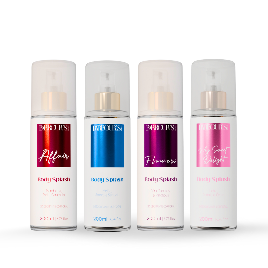 Kit 4 Body Splash Desodorante Colônia 200ml - Flowers, Affair, My Sweet Delight, Celestial Glow