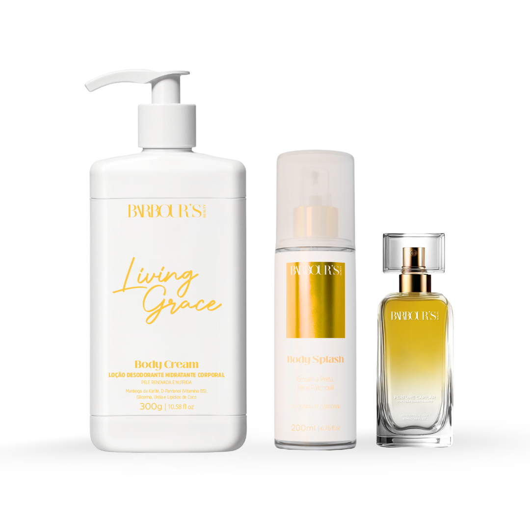 Kit Living Grace - Perfume de Cabelo, Body Splash e Body Cream