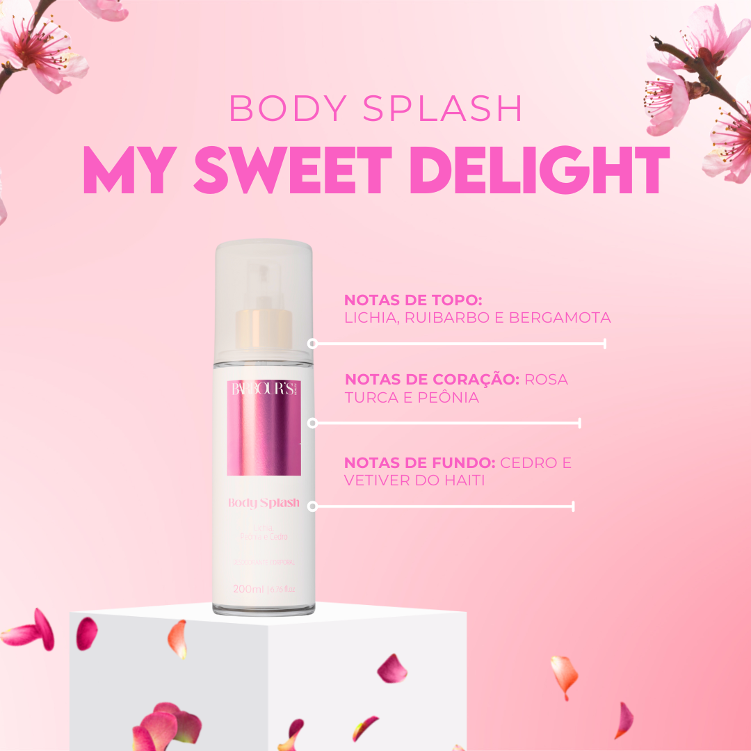 Kit 4 Body Splash Desodorante Colônia 200ml - My Sweet Delight, Living Grace, Flowers e Very Sexy