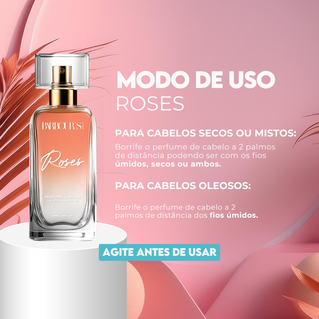 Perfume para cabelo / finalizador termoativo Roses