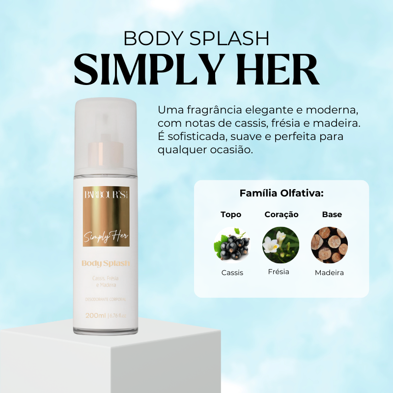 Body Splash Simply Her Desodorante Colônia 200ml