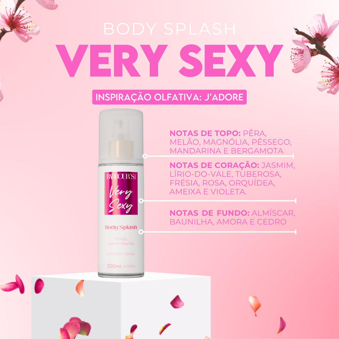 Kit Perfume de Cabelo e Body Splash - Very Sexy (Ref. Olfativa J’adore)